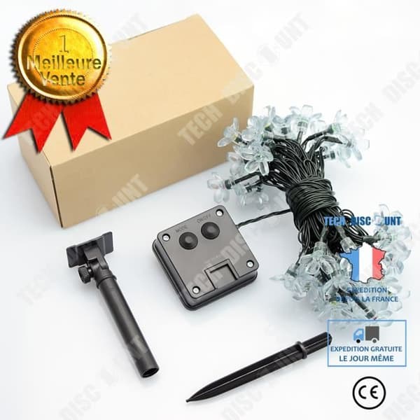 TD® LED String Lights Ribbon 50*LEDs Decoration Solar Powered Lighting IP65 Waterproof Light for Christmas.