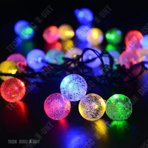 TD® Julrekvisita 6m 30 LEDs Solar String Light Bubble Style Nyårsdekoration Lampa-Julljus (färg)