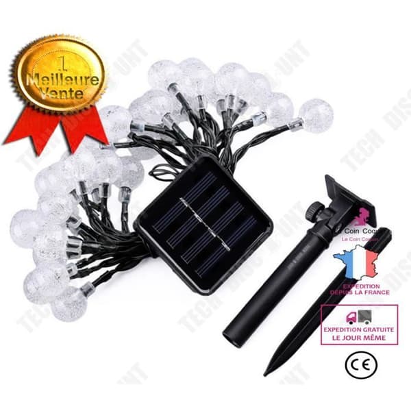 TD® Julrekvisita 6m 30 LEDs Solar String Light Bubble Style Nyårsdekoration Lampa-Julljus (färg)