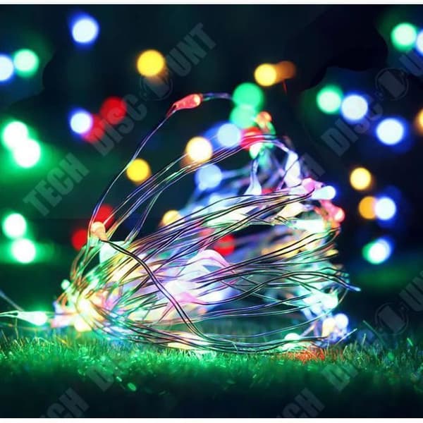 TD® USB LED-slingor, 10M 100 lysdioder 8 lägen med fjärrkontroll, för trädgård, jul, bröllop, fest, (flerfärgad, 2 st).