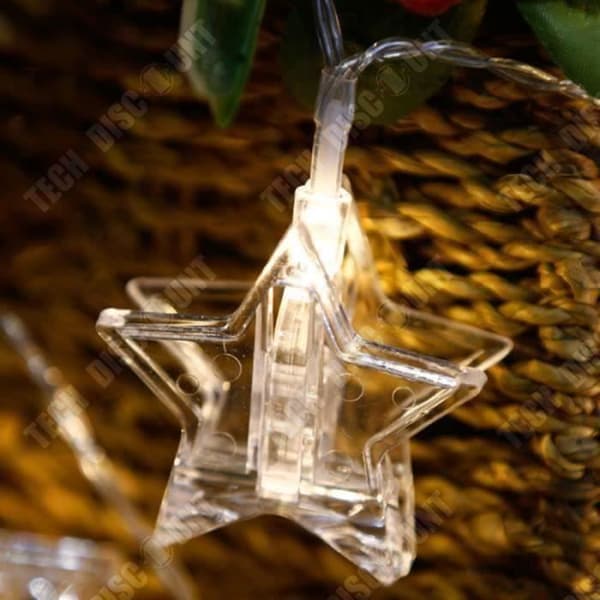 TD® LED Photo Clip Star String Lights Hög med 20 lampor Varmvit 3m Klar, Födelsedagsfest, Bröllop