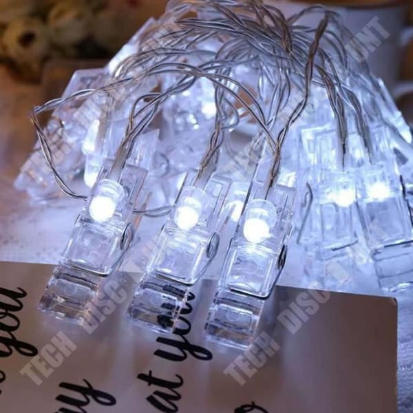 TD® 20 LED-fotoklämmor Fairy Lights LED-fotoklämmor Ljusslingor Dekoration för foton - Varmvitt