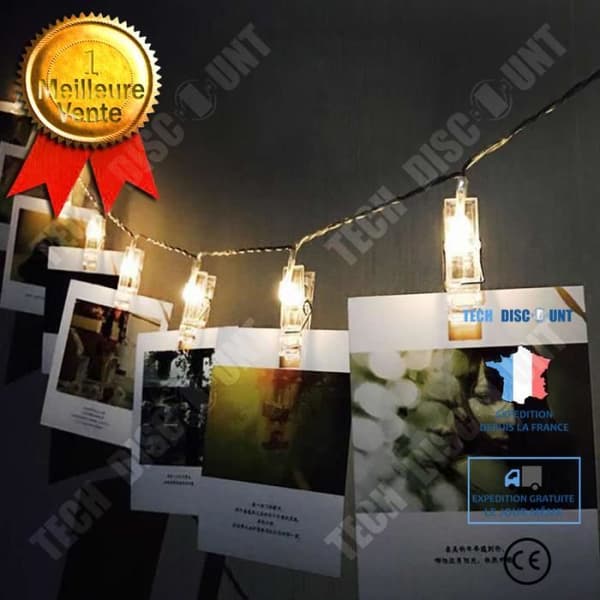 TD® 20 LED-fotoklämmor Fairy Lights LED-fotoklämmor Ljusslingor Dekoration för foton - Varmvitt