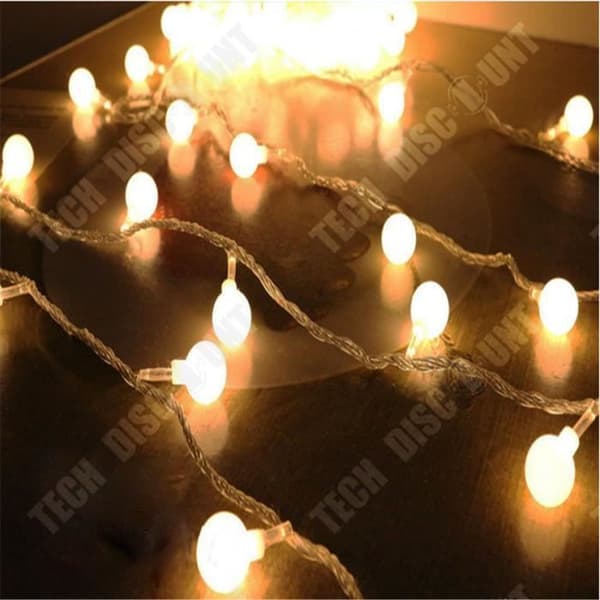 TD® 220V EU-kontakt LED String Lights Balls String Lamp Holiday String Lights Bröllopshem - Modell: Varmvit