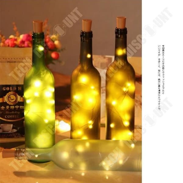 TD® LED String Lights 1M 10LED 2M 20LEDs med flasklock för Glas Craft - Modell: WHITE 1M