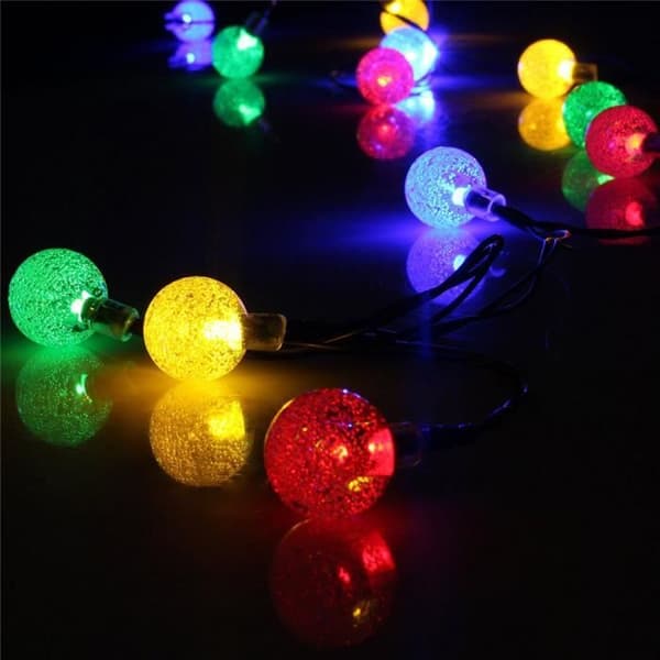 Solljusgirland, 30 LED-kulor, Längd 4,5M, Solarbelysning (flerfärger)