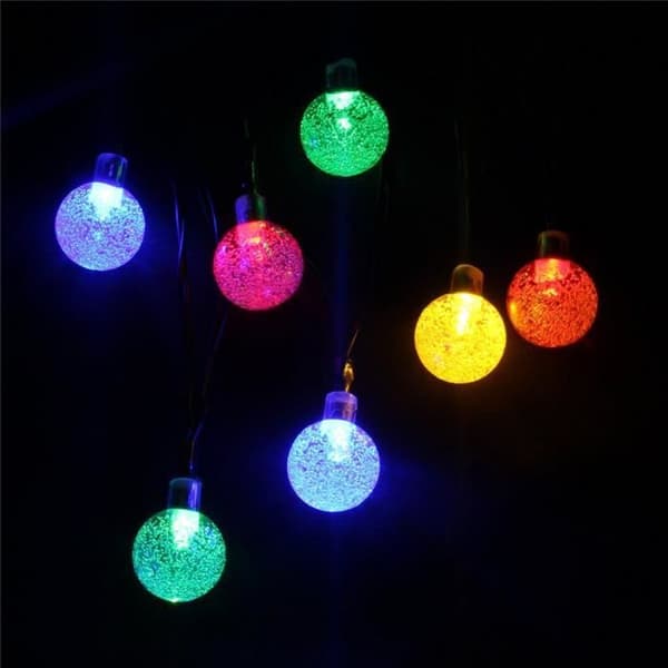 Solljusgirland, 30 LED-kulor, Längd 4,5M, Solarbelysning (flerfärger)