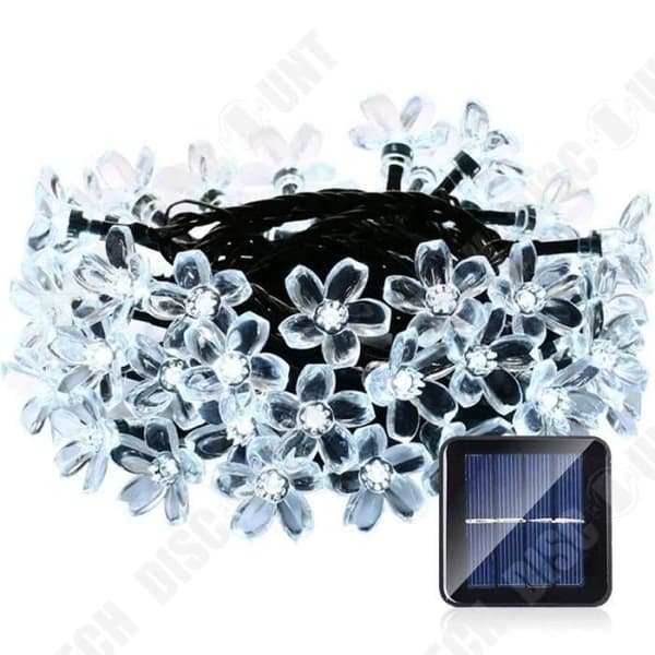 TD® led string lights 7M solar trädgårdslampor LED string light utomhusbelysning - Modell: White 12M 100LED