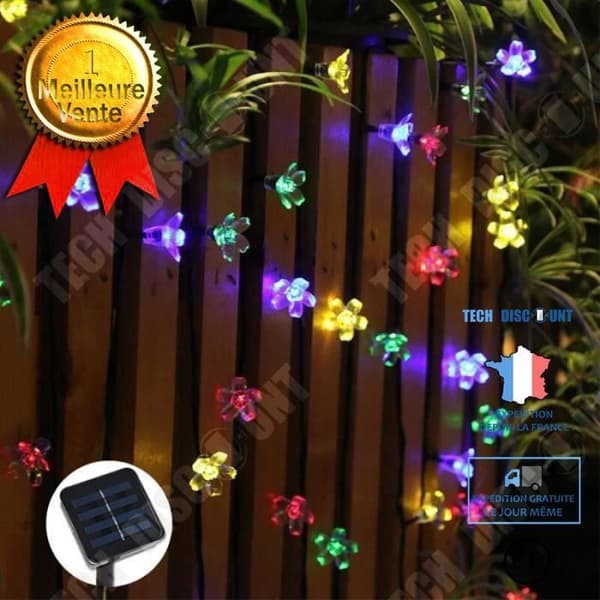 TD® led string lights 7M solar trädgårdslampor LED string light utomhusbelysning - Modell: White 12M 100LED