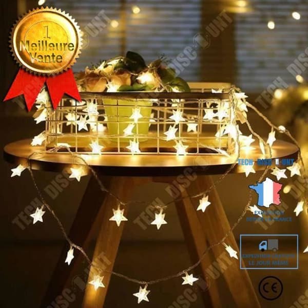 TD® Christmas LED String Lights Stars Warm White Lighting Dekorativa ljus för julfest 6M 40LEDs Bo06543