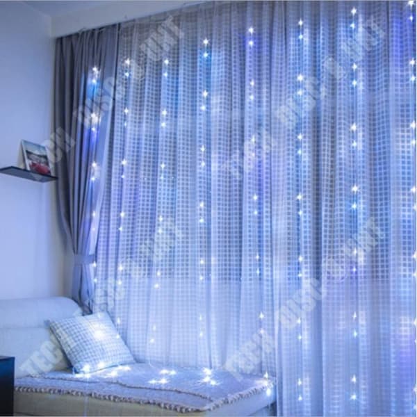 TD® 3 x 3m Vattentät Meteor Waterfall String Lights LED Waterfall Fairy Lights Gardiner Bröllopsbakgrundsbelysning - Vit