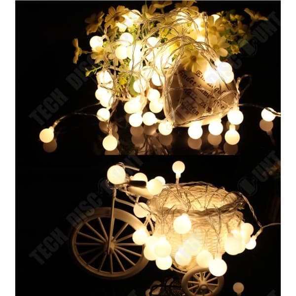 TD® LED Fairy Lights - 100 bollar - Vattentät - Med plugg - Varmvit - 10 m