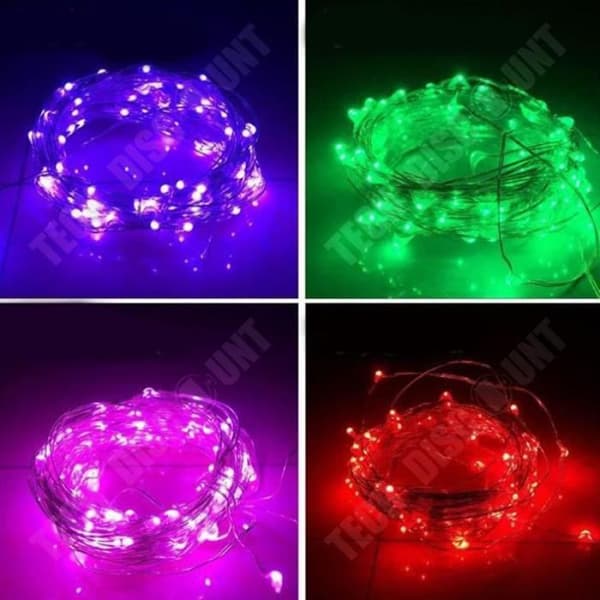 TD® Batteridrivna LED String Lights 10M 5M 4M 2M Koppartråd Fairy Lights String Lights - Modell: 5M DC12V Lila