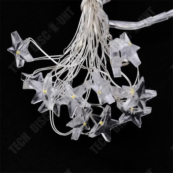 TD® Vattentät LED Koppartråd Stjärna Fairy Lights Christmas Fairy Lamp Bröllopsfest Dekor, Varmvit 2m An0