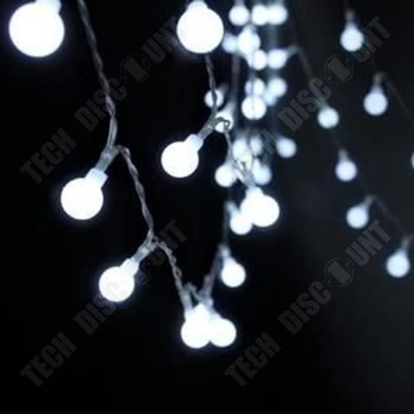 TD® Warm White Frosted Small Ball Batteri LED String Lights - 40 bollar - Vit - 6m