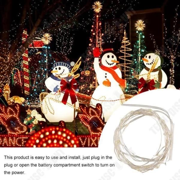 TD® LED Mini Button Batteri Koppartråd Koppartråd Bukett Ljus Lykta Presentkartong Liten glödlampssnöre 5m Bl