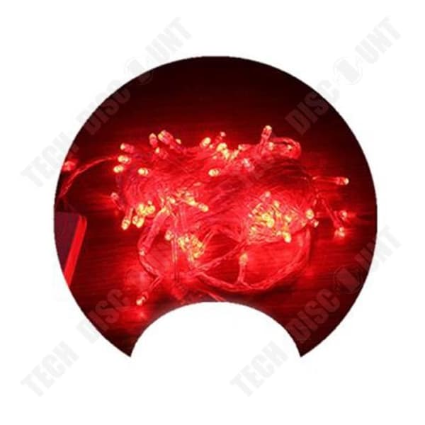 TD® LED-snöreljus deco-tråd USB-festprydnad (röd 5m)