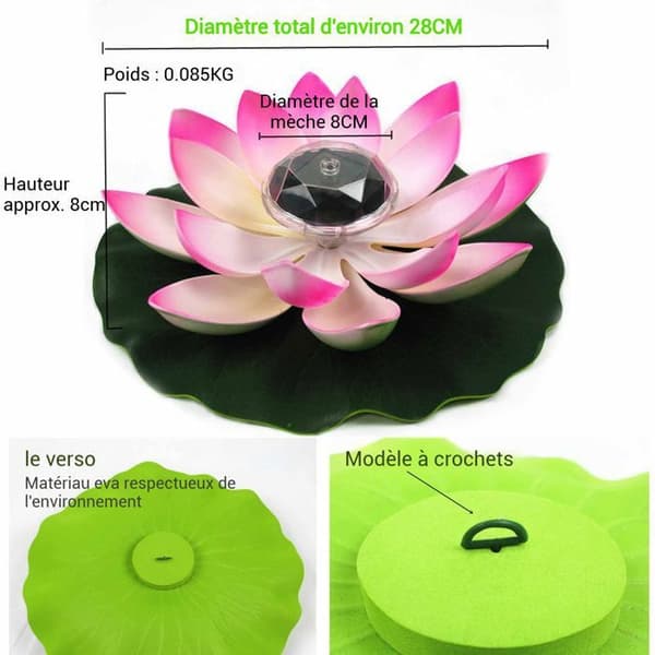 Solcellig blomma TD® 4PCS lotus vattentät flytande utomhusvägglampa trädgård Multifärgad fantasilampa presentdekoration