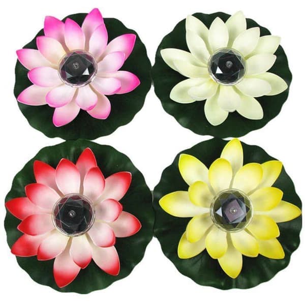 Solcellig blomma TD® 4PCS lotus vattentät flytande utomhusvägglampa trädgård Multifärgad fantasilampa presentdekoration
