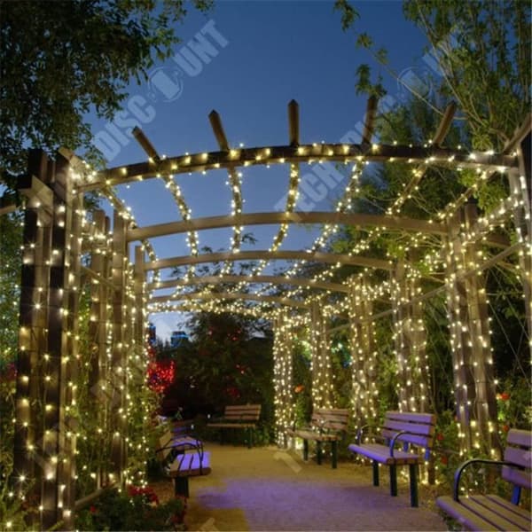 TD® 100 LED 12M Strängljus LED Solar Ball 12 Ljusfunktioner Dekorativt Fest Bröllop Trädgård Hem - Varmvitt