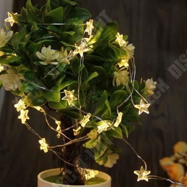 TD® Vattentät LED Koppartråd Stjärna Fairy Lights Christmas Fairy Lamp Bröllopsfest Dekor, varmvit 2m