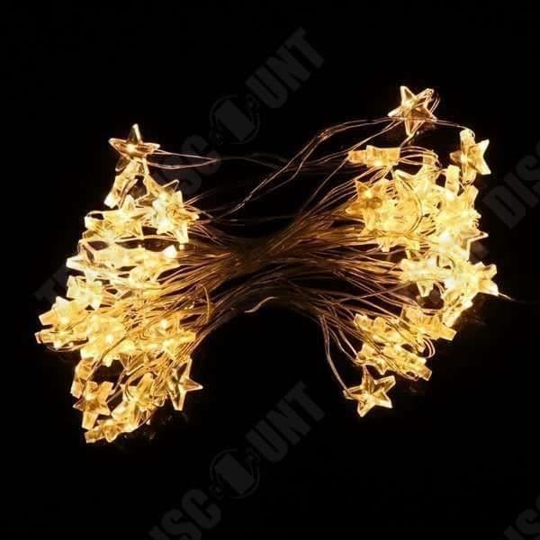 TD® Vattentät LED Koppartråd Stjärna Fairy Lights Christmas Fairy Lamp Bröllopsfest Dekor, varmvit 2m