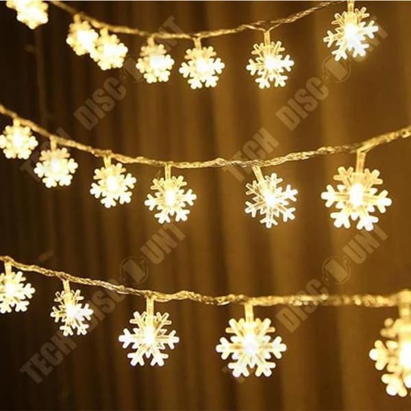TD® Jul LED Strängljus Snö Blomma Varm Vit Belysning Dekorativa ljus för fest Jul Nyår 3M 20LED