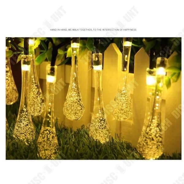 TD® Solar LED Water Drop String Lights Utomhus Trädgård Vattentät Jul String Lights- 4,5 m-30 lampor-solar-8 läge