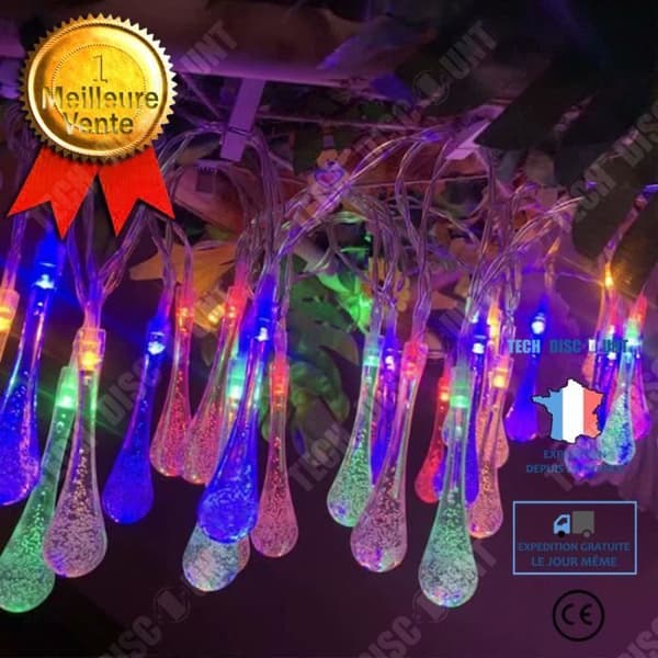 TD® Solar LED Water Drop String Lights Utomhus Trädgård Vattentät Jul String Lights- 4,5 m-30 lampor-solar-8 läge