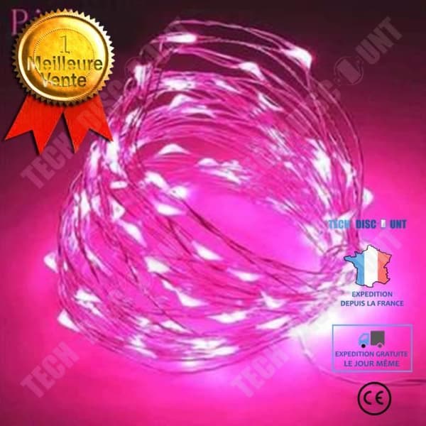 TD® LED Strängljus Bröllopsfest Juldekoration Ristråd 10M Rosa