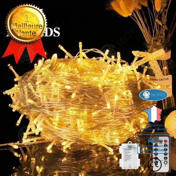 I® 100 LED batteridriven ljuskrans med fjärrkontroll 10 meter varmvit ljusläge Vattentät för jul nyår