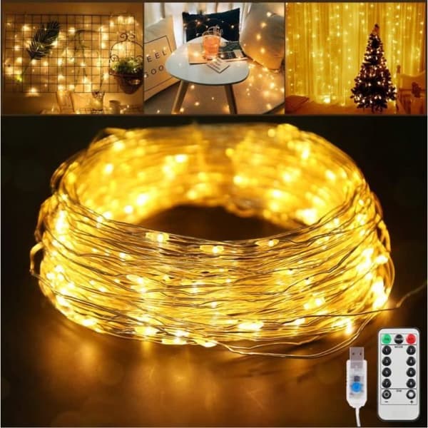 TD® USB Led String Lights 20M 200LED Vattentät Sovrumsdekoration Utomhus String Lights (Varmvit)