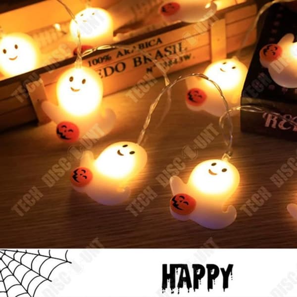 TD® Halloween-dekoration hängande LED-slingor, pumpaspöke, batteridriven, festarrangemang, spökfestival