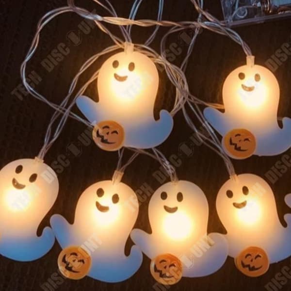 TD® Halloween-dekoration hängande LED-slingor, pumpaspöke, batteridriven, festarrangemang, spökfestival
