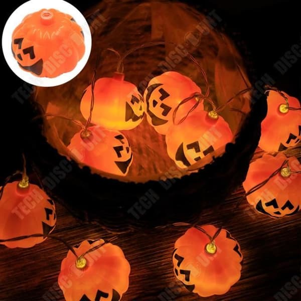 TD® Halloween Pumpkin Light String, Dekoration Light String, Fjärrkontroll, Holiday Arrangement Light