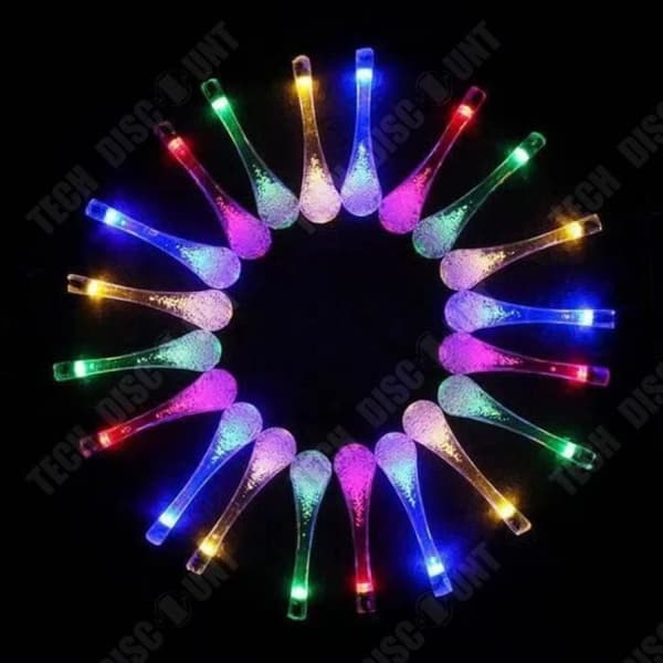 TD® Solar String Lights 6m 30 Lights Water Drop Neon Lights Åtta Ljusmönster N Dekoration Garland