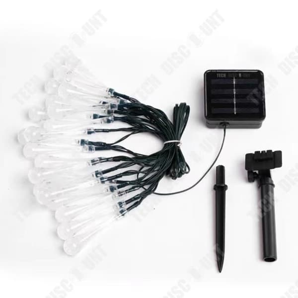 TD® Solar String Lights 6m 30 Lights Water Drop Neon Lights Åtta Ljusmönster N Dekoration Garland