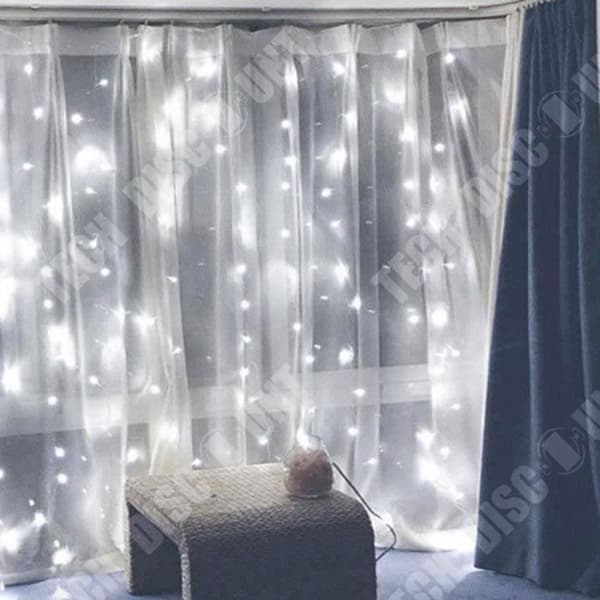 TD® Ljusridå, LED-ljusgirlanger 3m*3m, Fönsterdekoration, Jul, Bröllop, Födelsedag, Hem, Cool White