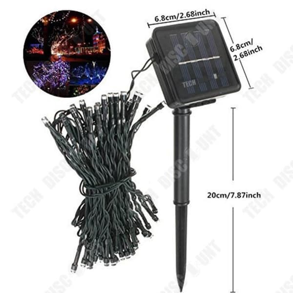 TD® Solcellsbelysning String 100LED 8 blinkande mönster Lämplig för utomhusbruk