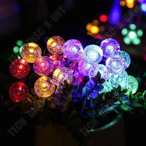 Solarljuskedja - Tech Discount® - 30 LED - Bubbelboll - Varmvit - IP68
