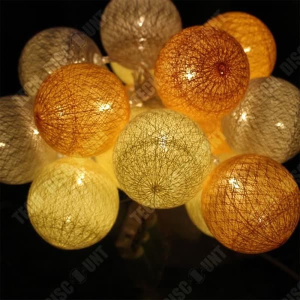 TD® Led String Lights 20 ljuspärlor Färgglada String Lights Bomullsgarnboll Lämplig för festdekoration