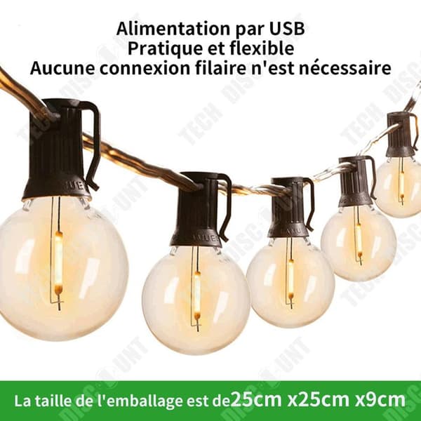 TD® 1 st 5V utomhus G40 ljusslinga varm färg 30st IP65 utomhus landskap trädgårdslampa trädgårdslampa vattentät