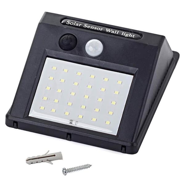 Solcellelampe med bevegelsesdetektor