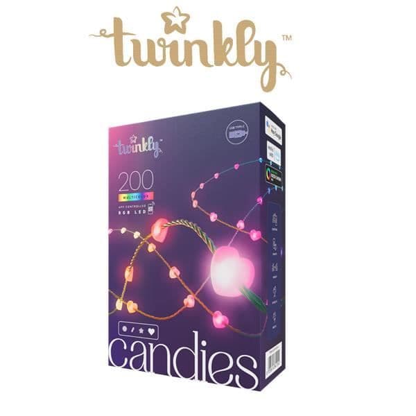 TWINKLY - Connected Heart Garland IP20 12m 200 LEDS RGB transparent tråd TWINKLY CANDIES