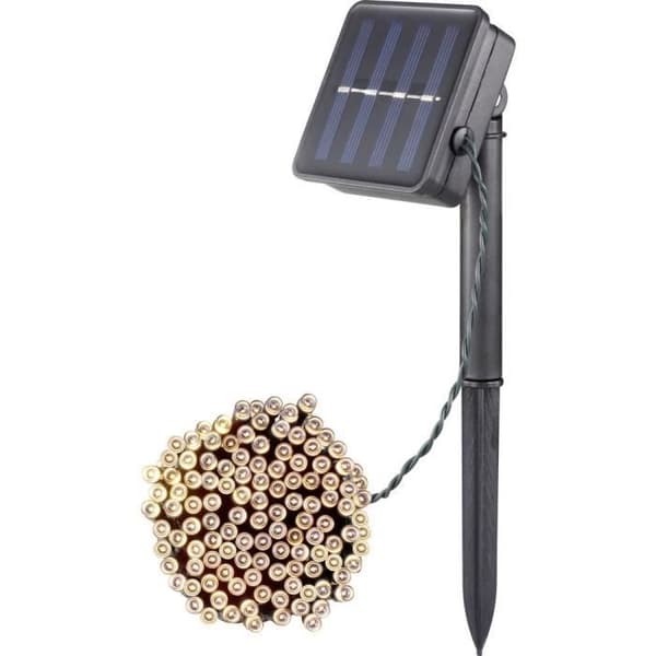 Solförsedd LED-ljusslinga WS-SL02 200L 0.6 W varmvit grön
