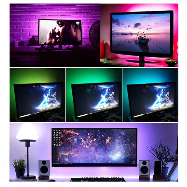 RGB LED-STRIP UDENDØRS 230V TIL TV 5M 3528 STÆRK RUMFJERNBETJENING