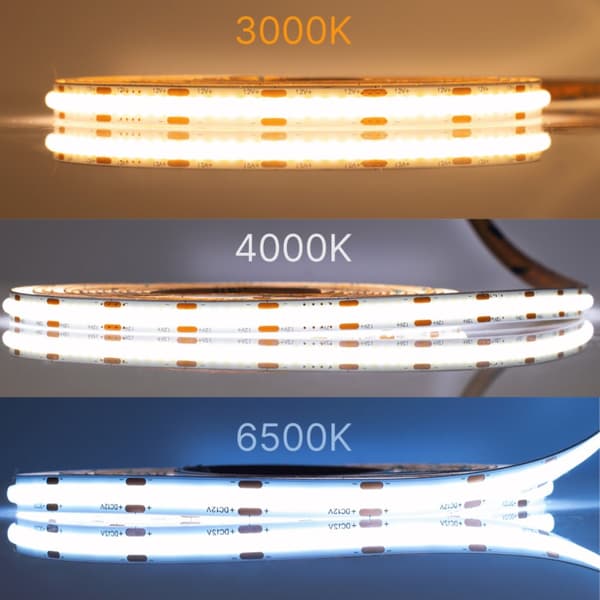 LED-remsa COB 12V 5M rulle NEON-remsa neutral linje 800lm/m 8W/m stark