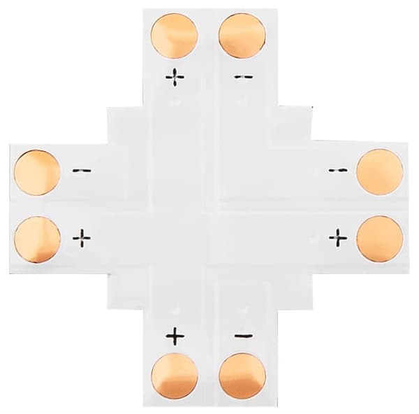 Stik til LED-strimler type ""+"" 10mm 2-benet 1 stk. X4883