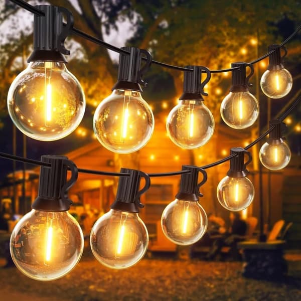 OBOSOE 30m ulkovaloketju, 50+2 G40 LED-valot, IP44 vedenpitävä terassille ja juhliin