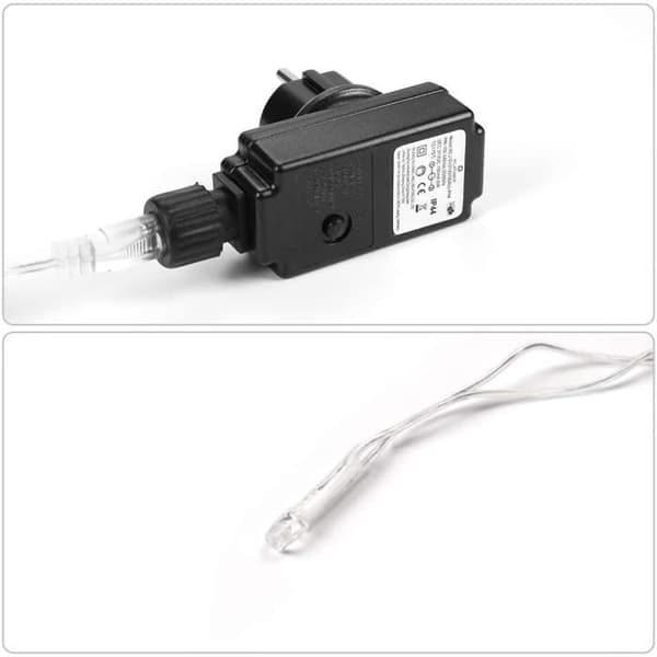 Ljusgardin - Salcar - 5m - 200 LED - Varmvit - Strömbrytare